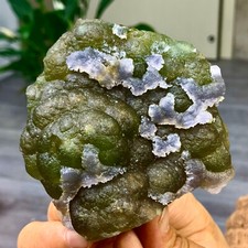 374G Natural Crystal RareTransparent green-white Cube Fluorite Specimen/HeNan picture