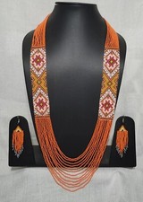 Handmade Boho Beaded Necklace Multi Strand Southwestern Native-Style Jewelry picture