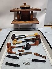 Dun Rite Humidor Jar Wood Stand Deluxe 10 Tobacco Pipe Kings Cross Seville Briar picture