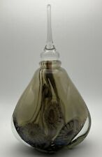 Robert Eickholt 2005 Signed Blown Studio Art Glass Floral Large Perfume Bottle picture