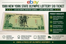 1979 New York State Olympic Lottery $10 Ticket Lake Placid 1980 Biathlon Vintage picture