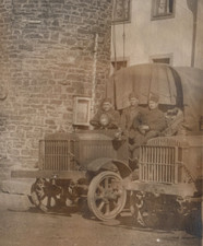 WWI Army Soldiers Truck With Spotlight Real Photo Postcard RPPC picture