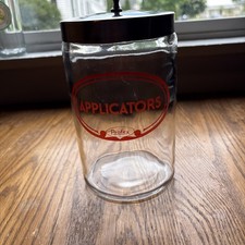 VINTAGE PROFEX APPLICATORS APOTHECARY JAR WITH LID DOCTOR DENTIST CLEAN picture