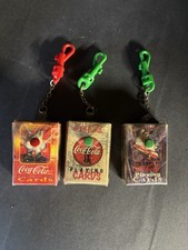 Vintage Mini Coca-Cola Playing Cards Sealed In Plastic Clip Case - Lot Of 3 picture