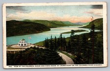 1924 View Of The Columbia Gorge And Vista House Columbia River Vintage Postcard picture