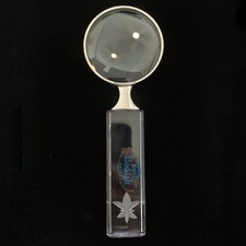 Mignon Faget New Orleans Crystal Magnifying Glass Fleur-De-Lis Signed 7