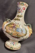 Antique Veuve Perrin French Faience Bough Pot Vase w/ Devil Pan Head  picture