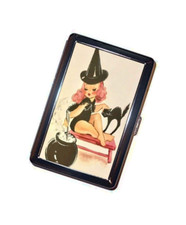 Retro Little Witch Cigarette Case Handmade picture