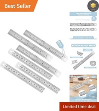 Elegant 6-Pack 6-Inch Steel Rulers - Clear Markings for Accurate Measuring picture
