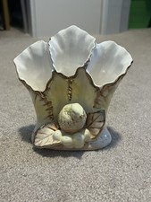 Vintage UCAGCO Pottery Vase Bird & Berries Vase c1940s Hand Painted Japan Floral picture