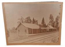 Bemis Station Depot ME Railroad Train Photo 1896 Rangeley Lakes ME Antique Print picture