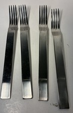 4 Salad Forks GS Gourmet Settings Pure Stainless Steel Sleek Modern 18/10 picture