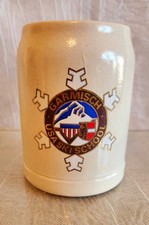 Garmisch USA Ski School 0.5 L Beer Stein Mug Cup West Germany Vintage Stonware picture