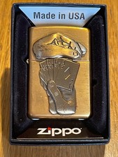BRASS BARRETT SMYTHE FULL HOUSE POKER SUPRISE ZIPPO LIGHTER NEW WITH BOX. picture