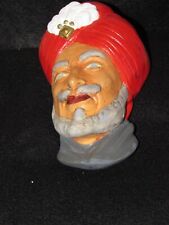 vtg  Chalkware head  wall plaque  in style of a Persian Prince OR SIkh picture