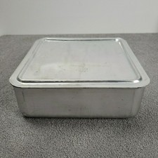 Vintage 8x8x2 Aluminum Baking Pan With Slide Lid Unbranded picture