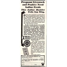 Iodine Educational Bureau Inc Livestock Poultry 120 Broadway NYC 1934 Ad SAH7-1 picture