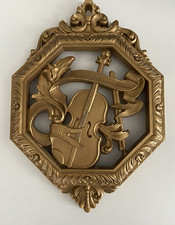 1976 Homco Wall Plaque Violin 12