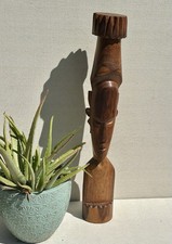 Vintage Tiki Lounge Wood Carving Head South Seas Fiji Tahiti picture