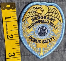 Vintage Bloomfield Hills Michigan MI Police Sergeant Patch picture