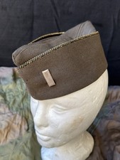 Original WWII US Army Officer Overseas Cap Sterling 1st Lieutenant Satin Lined picture