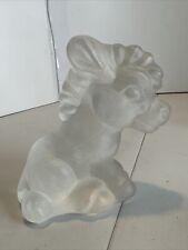 Vintage Goebel W Germany Frosted Lead Clear Crystal Donkey Figurine Paperweight picture