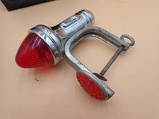 Vintage 1950's 1960's Bicycle Clamp Light Chrome with reflector. Works good picture