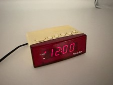 Vintage Westclox Alarm Clock Digital Model 22691-AC White Red LED Working Tested picture