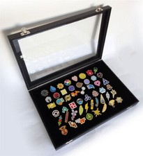 Poke Gym Badges with Glass Lid Display Showcase - Set of 50 Lapel Pin Badges NEW picture