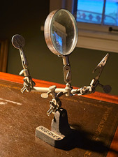 Vintage WORKSHOPS Precision Bench Vise Magnifier Machinist Jeweler Work Holder picture