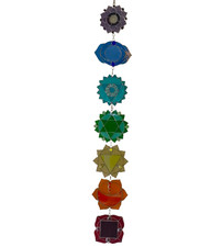 7 Chakras Stained Glass Suncatcher Set – 7-Piece Independent Hanging Wall Decor picture
