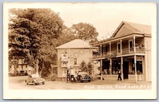 K11/ Sand Lake New York RPPC Postcard c1948 Gas Station Nash Store PO  433 picture