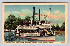 Dearborn MI-Michigan, Replica Paddle Steamer Greenfield Village Vintage Postcard picture