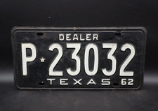 1962 Texas DEALER License Plate picture