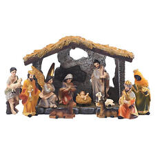 12Pc Christmas Manger Nativity Figurines Set Birth Of Jesus Resin Ornament picture