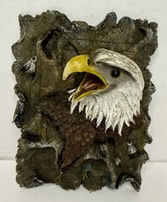 American Bald Eagle With Native Deco 3D Wall Plaque 8”x6” Heavy Resin Detailed picture