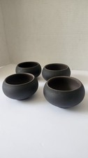 Teavana Japanese Style Porcelain Tea Cup Set  Dark Brown Stoneware Japan picture