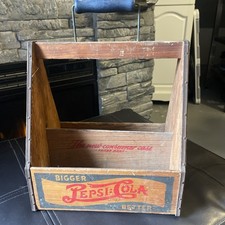 Vintage 1930's / 40's - Pepsi Cola - Bigger / Better  Wood Soda Carrier w/handle picture