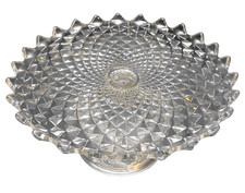 Sawtooth Diamond Point Pressed Glass Cake Stand Clear picture