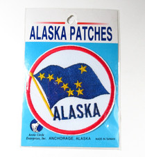 Alaska Flag Patch Vintage Souvenir Embroidered Iron On Arctic Circle Enterprises picture