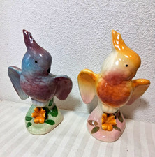 2 VINTAGE ROYAL COPLEY COCKATOO PARROT FIGURINES picture