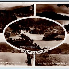 1933 Trossachs, Scotland RPPC Multi View Loch Katrine Achray Hotel Postcard picture