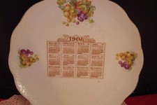 Dresden China Calendar Plate 1908, 9 1/4