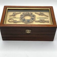 Sailor's Rope Knots Vintage Shadowbox Lid Wooden Hinged Storage Display Box Base picture