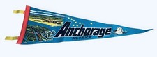 Vintage 1974 Anchorage Alaska Soft Felt Pennant Banner Flag 25” X 20” picture