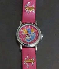 Disney Princess Watch Pink Band PRS349 Cinderella Snow White Aurora  (Working)  picture