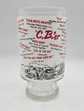 Vintage 1970s C.B.’er Radio Slang Glass Trucker Jargon Drinking Barware 32oz picture