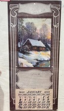 Vintage Calendar Winter Scene Glistening Snow Time-1931 Louis F Dow Co. Great  picture