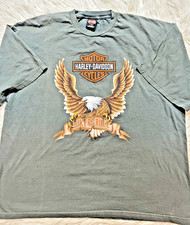 VTG Harley Davidson Cycle Men’s 3X Big  T-Shirt Eagle Riding Free Biker picture