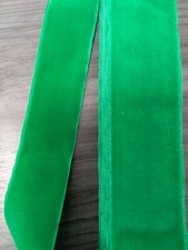 10 Yards Green Vintage 1 1/2” Bouffante Velvet Ribbon Made in France All Rayon picture